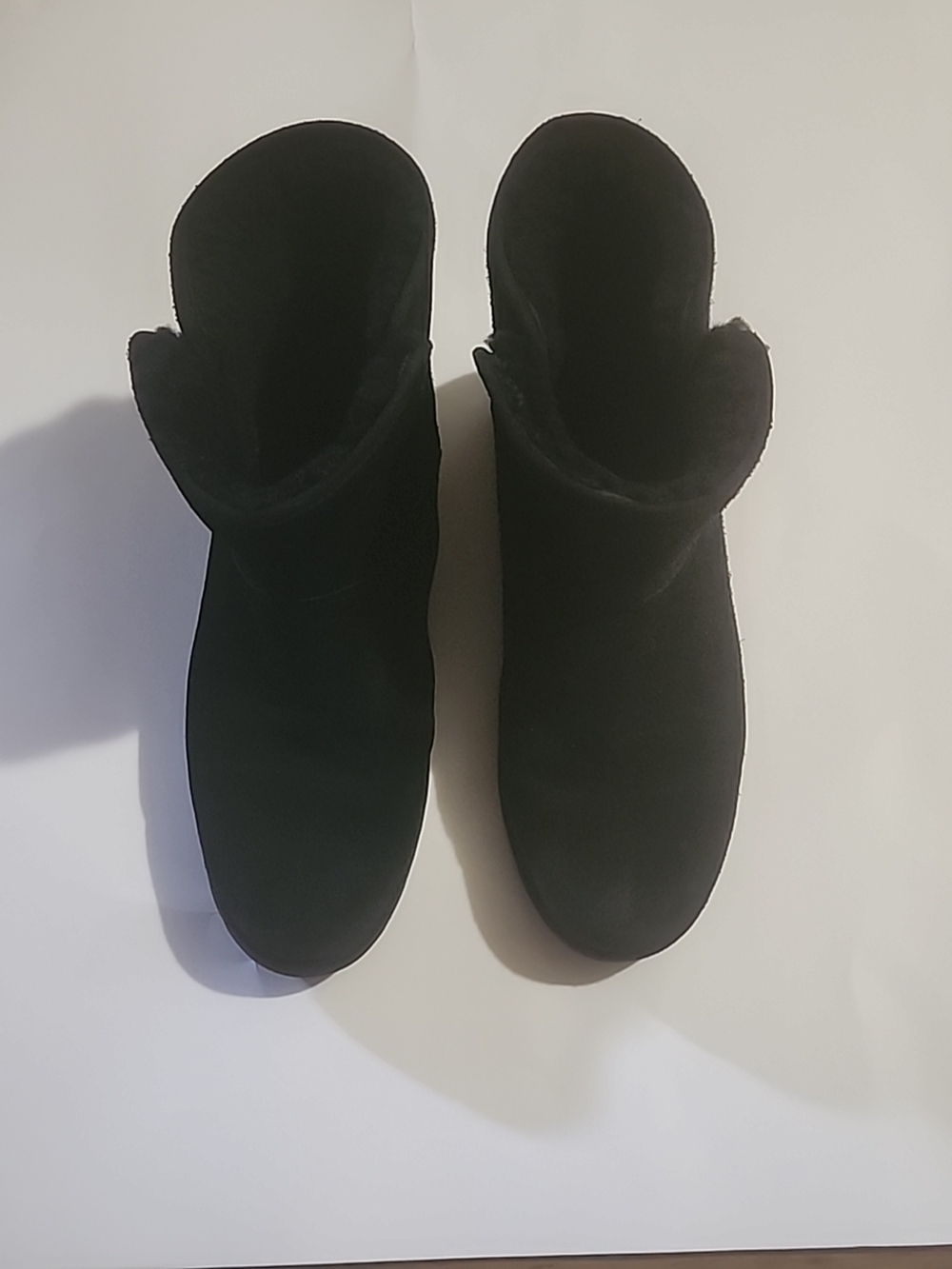 UGG Kristine Wedge Ankle Bootie US 8.5 Womens Shearling Black Winter Boot
